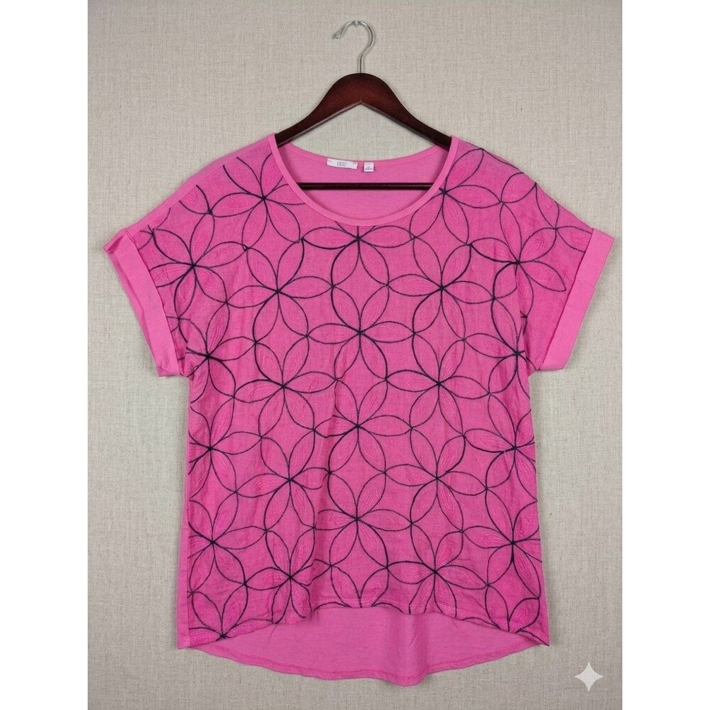 Kaktus Embroidered Linen Cotton Top Italy